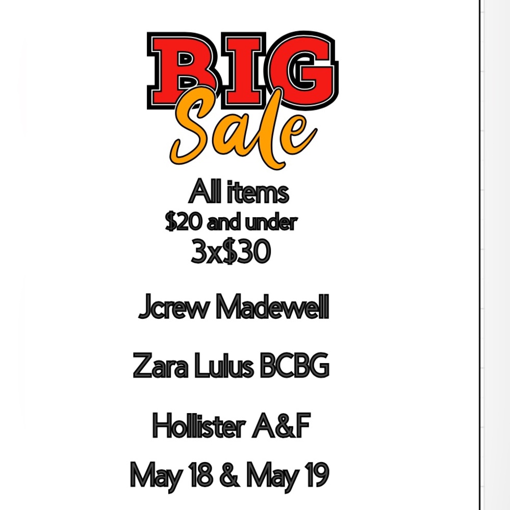 Closet Wide Sale Zara Lulus Hollister A&F Anthropology Madewell BCBG EUC & NWT